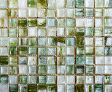 绿色马赛克瓷砖抽象纹理和背景艺术制品正方形地面装饰建造浴室墙纸厨房风格图片