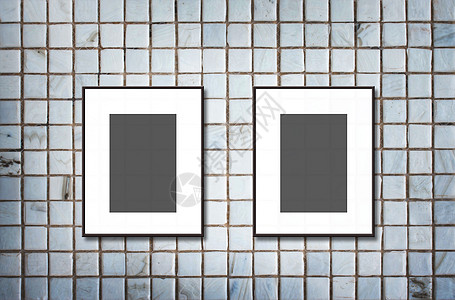 砖墙上的空白照片框制品墙纸材料白色浴室风格框架装饰艺术正方形图片