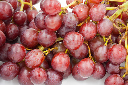 白色背景的红葡萄饮食果汁红色甜点营养叶子绿色食物维生素酒厂图片