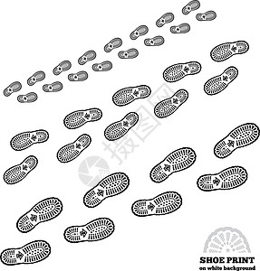 白色的鞋子打印插图黑色印刷脚印鞋印运动鞋踪迹鞋类痕迹图片