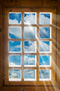 美景美丽的 Wooden 窗口阳光射线框架房间木头天空办公室财产住宅自由图片