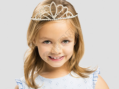 可爱的小公主梦幻孩子灰色魔法戏服女孩儿童童年金发裙子图片