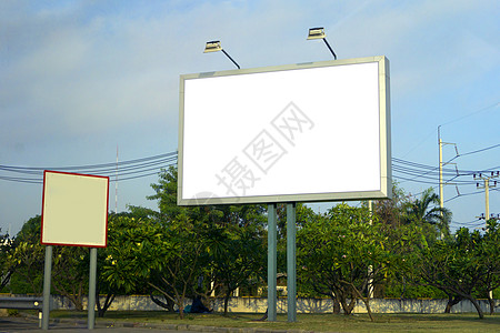 新广告广告的空白广告牌展览促销墙纸控制板公告天空横幅宣传框架帆布背景图片