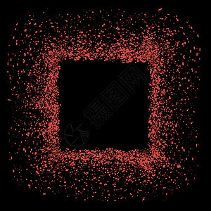 红方框圆形五彩红色几何纸屑工作艺术品绘画马赛克圆圈图片