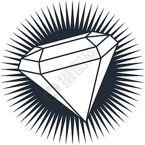 钻石宝石石头白色圆圈水晶插图奢华珠宝收藏背景图片