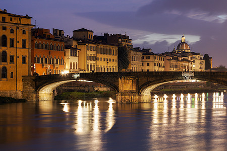 佛罗伦萨圣三一桥旅行建筑地标反射日落城市建筑学天际图片
