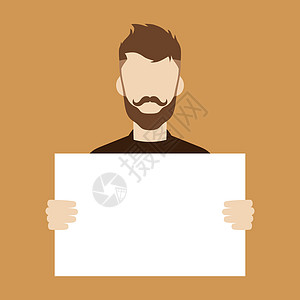 有空白符号的男子商业经理会计商务木板插图雇员管理人员卡通片人士图片