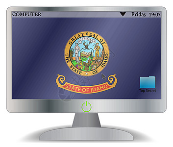 爱达荷州电脑屏幕上的按钮图片