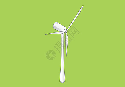发电机组风力涡轮机等距平面 vecto插画