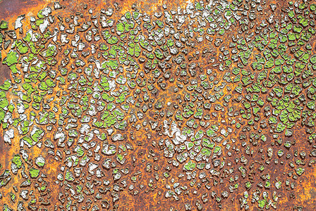 铁表面的芯片涂料 金属表面的石膏油漆 贵项目的巨大背景或纹理棕褐色象牙褪色床单绿色褐色棕色胭脂红恶化橙子图片