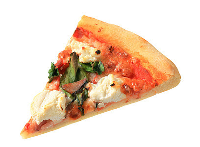 带奶酪 培根和菠菜的比萨数字食品库存美食火腿树叶食物午餐熏肉图片