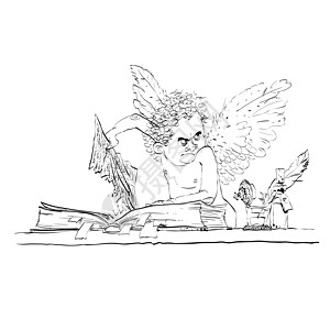 天使官僚从书中取出一页图片