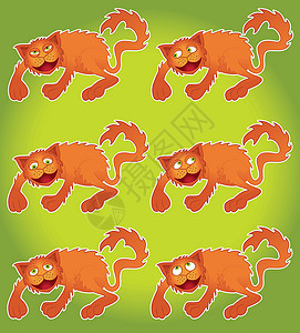 卡通猫玩耍宠物动物园插图游戏打猎荒野橙子朋友虎斑爪子图片