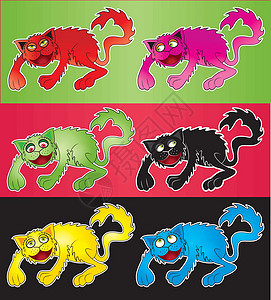 卡通猫玩耍眼睛打猎爪子动物园猫科动物橙子吉祥物卡通片宠物游戏图片