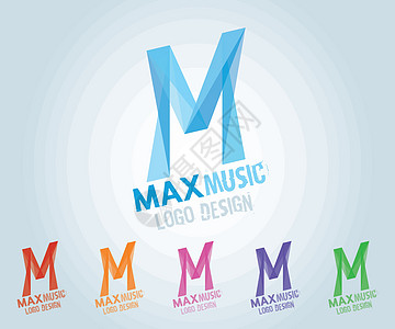 maxLogo M Max 音乐六色风格插画