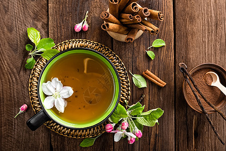 茶果味肉桂杯子草本植物香气药品食物饮料木头叶子图片