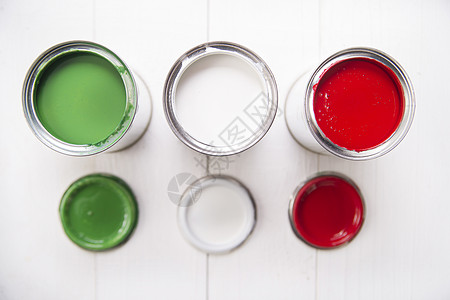 三色罐白色红色国歌罐头绿色艺术家金属国家合金装修图片