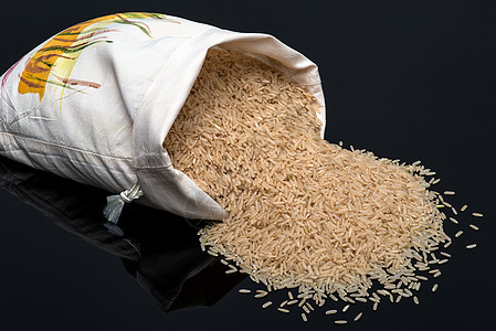 布朗茉莉花大米食物解雇种子摄影白色粮食谷物美食营养背景图片