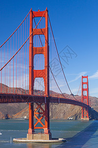 圣弗拉西斯科市金门大桥电缆景观运输游客假期历史性历史海洋建筑学地标图片