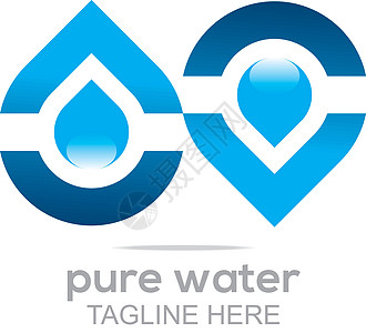 Logo 纯净水滴图示矢量商业Aqua推广标识品牌身份矿物化学品瓶装标签公司网络图片
