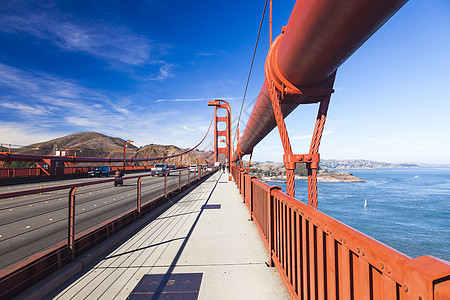 圣弗拉西斯科市金门大桥海洋历史性游客电缆岬角纪念碑历史假期吸引力城市图片