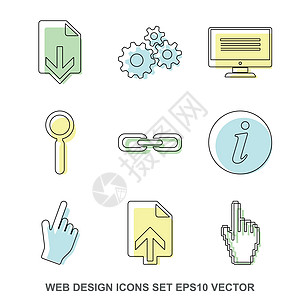 网页设计彩色图标集  EPS 10 矢量图图片