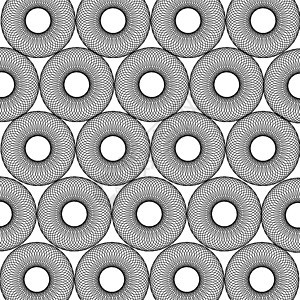 圆环的几何背景图案织物包装圆形平铺材料装饰戒指创造力黑色圆圈图片