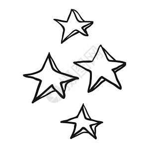黑白手绘卡通装饰星星涂鸦图片
