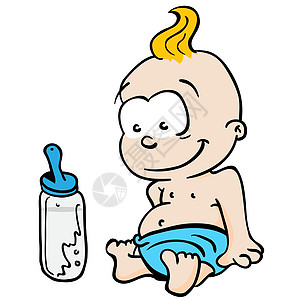 婴儿和奶瓶生长极简育儿乳胶容量皮肤奶制品涂鸦童年瓶子图片
