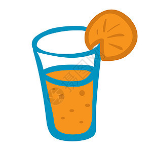 橙汁情调饮食玻璃气泡橙子异国液体早餐果汁手绘图片