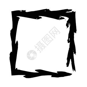 方框画笔矢量 grunge 油漆水彩在刷子长方形墨水框架正方形黑色边界水粉艺术印迹背景图片