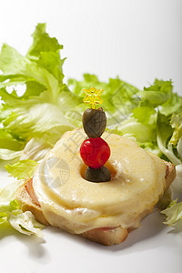樱桃吐司夏威夷水果蔬菜面包热带食物白色叶子午餐沙拉早餐图片