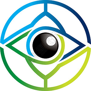 彩虹眼有光泽的商务设计镜片技术眼睛标识光学黑色眼球商业圆圈手表图片