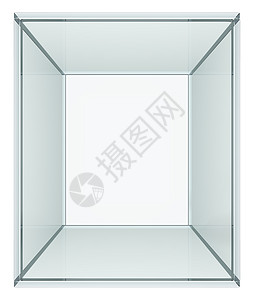 空玻璃立方体反射家具渲染盒子折射讲台展览双方勘探正方形图片