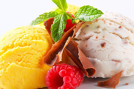 冰淇淋饼干香草薄荷橙子甜点白色巧克力水果冰冻菠萝黄色图片