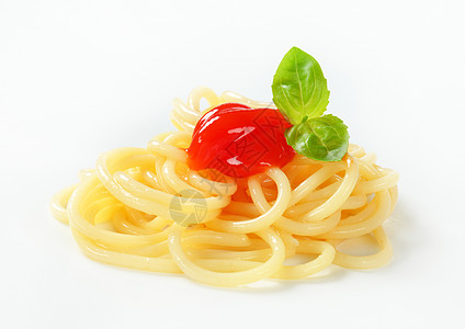 番茄酱意大利面食物煮沸草本植物调味品食品伴奏库存美食面条小菜图片