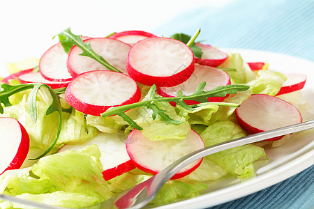 新鲜蔬菜沙拉火箭食物盘子绿色饮食莴苣萝卜库存起动机图片