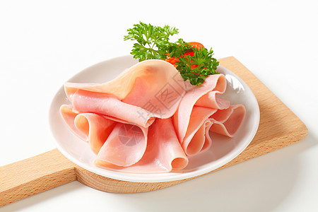 切断的火腿猪肉香菜库存食物小吃冷盘盘子砧板图片