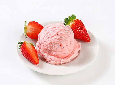 草莓冰淇淋盘子酸奶甜点粉色食物味道冰冻冰淇淋果子水果图片