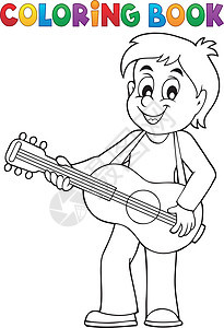 彩色书男孩吉他玩家主题1图片
