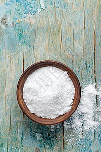 盐矿物桌子味道白色食物氯化物水晶勺子烹饪木头图片