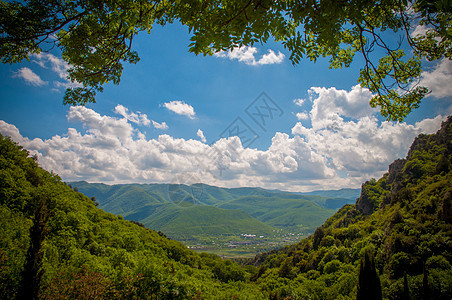 乔治亚州假期地形远足岩石爬坡石头全景林地森林草地图片