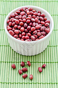 生来就是阿祖基豆子白色食物营养红色勺子纤维豆类蔬菜饮食绿色图片