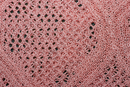 粉红编织的羊毛布纹理 用诱饵线缝合 Jer宏观衣服针织装饰品针织品玫瑰工艺纤维材料织物背景图片