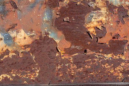生锈的铁表面与旧油漆金属表面的残留物伟大的背景或纹理为您的项目橙子红色象牙腐蚀灰色褪色胭脂红黄色栗色棕色图片