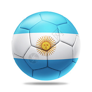 悬挂阿根廷队旗的3D足球图片