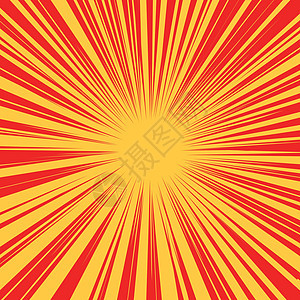 红色黄色复古射线矢量背景辉光光束横幅橙子光线阳光耀斑火花边界插图图片