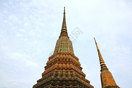 在泰国曼谷的Wat Pho 真实的泰国建筑佛塔宝塔艺术遗产建筑学文化宗教旅游寺庙地标图片