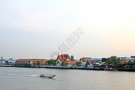 Chao Phraya河 泰国曼谷异国市中心游客景观旅游情调文化运河王国旅行图片