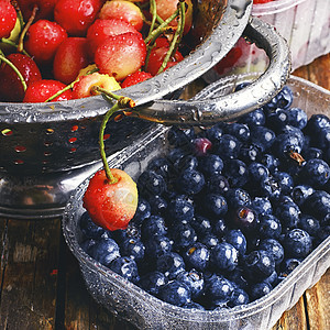 水果和莓果覆盆子果汁收成浆果甜点果味营养蓝色图片